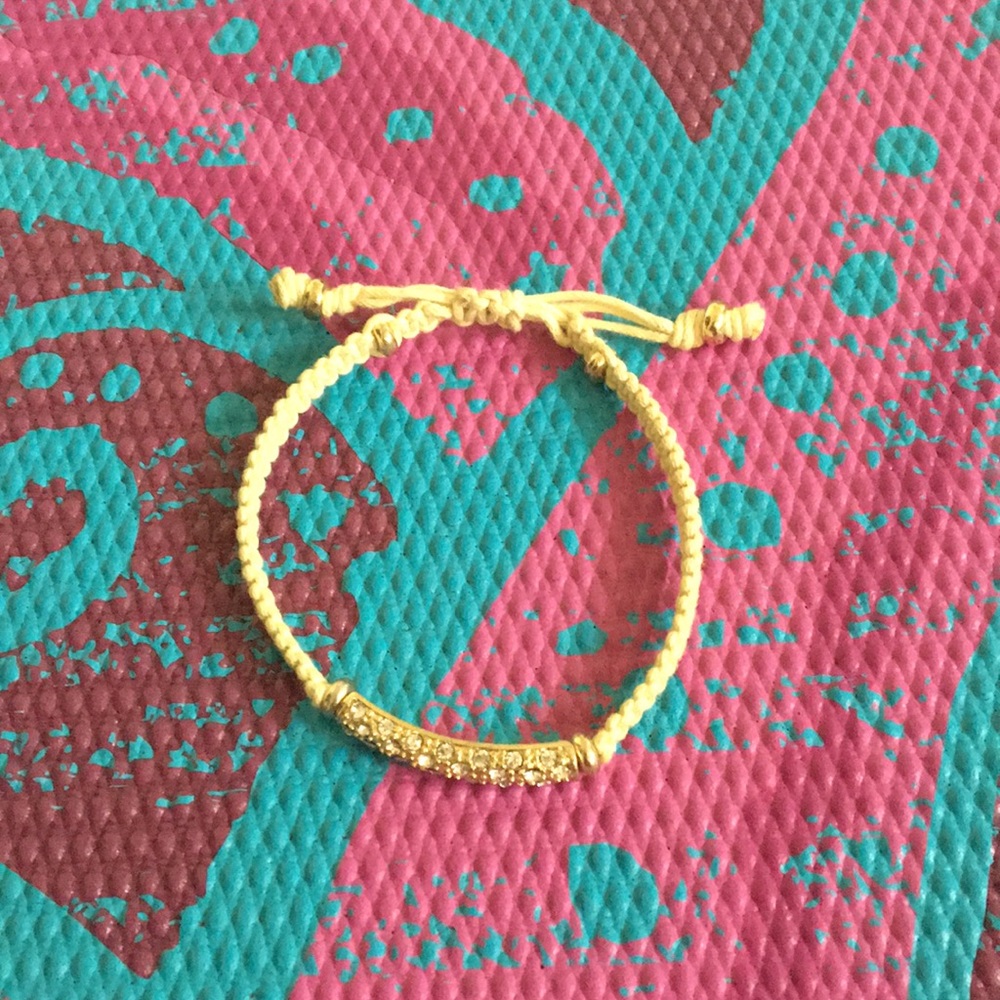 Gold and tan slider bracelet